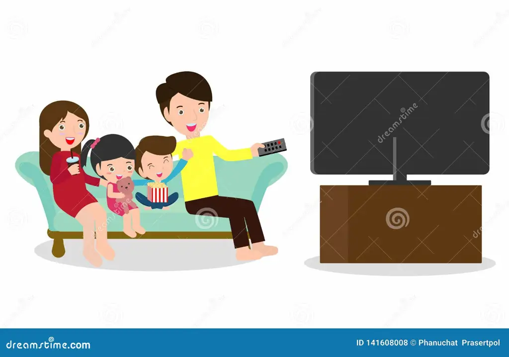 Waktu Berkualitas Bersama Keluarga Gambar keluarga yang menonton anime bersama-sama