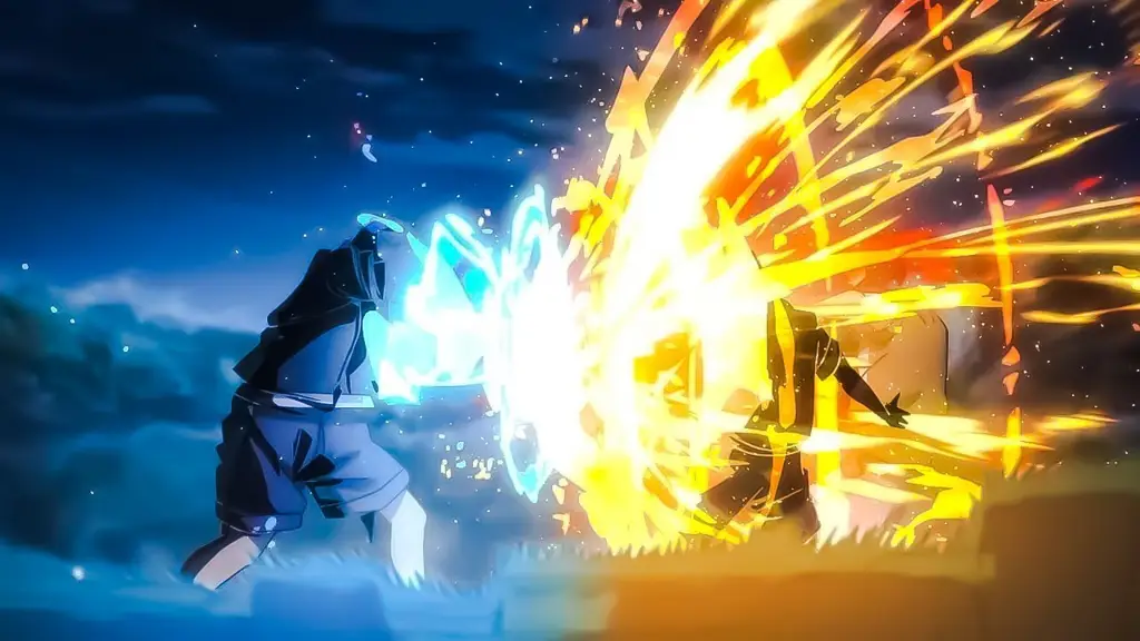 Pertarungan Sengit Karakter Anime Gambar adegan pertarungan dalam anime