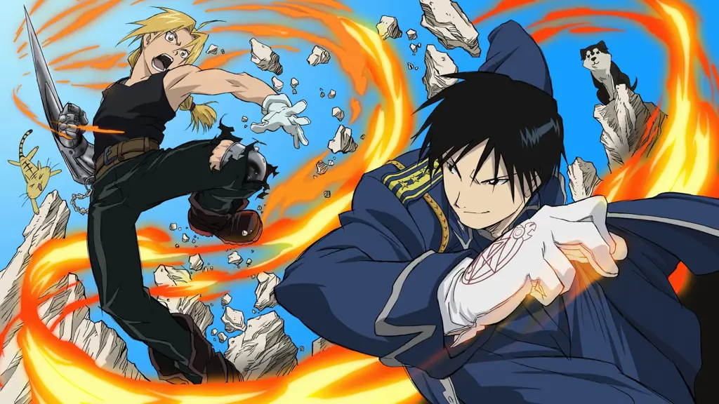 Pertarungan epik antara karakter utama Karakter anime yang sedang bertarung dengan sengit