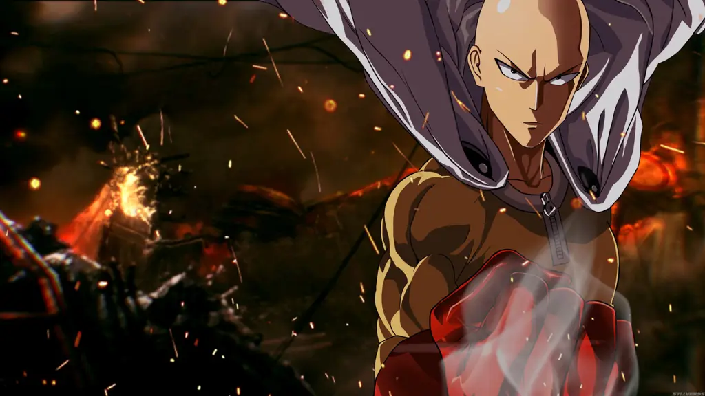 One Punch Man: Satu Pukulan, Musuh Tumbang Adegan aksi dari anime One Punch Man