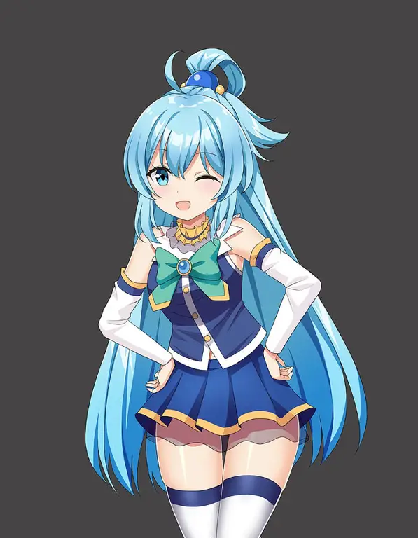 Petualangan kocak dan penuh humor di dunia fantasi Konosuba Poster anime Konosuba yang menampilkan para karakter utama