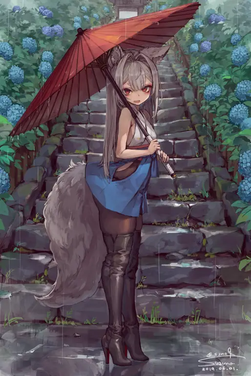 Ilustrasi Siluman Rubah Ekor Sembilan Ilustrasi Kitsune dalam anime
