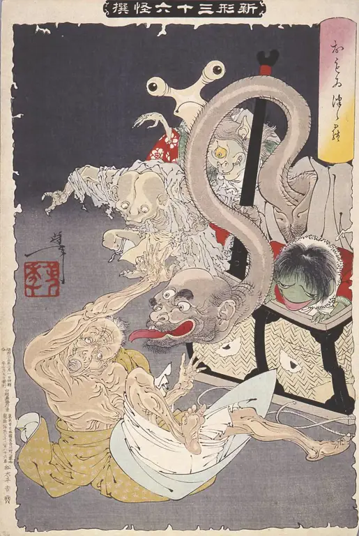 Makhluk-makhluk dari Cerita Rakyat Jepang Ilustrasi berbagai makhluk dari cerita rakyat Jepang
