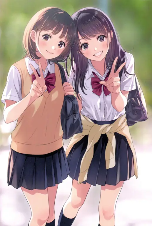 Gadis-gadis anime yang sedang belajar bersama